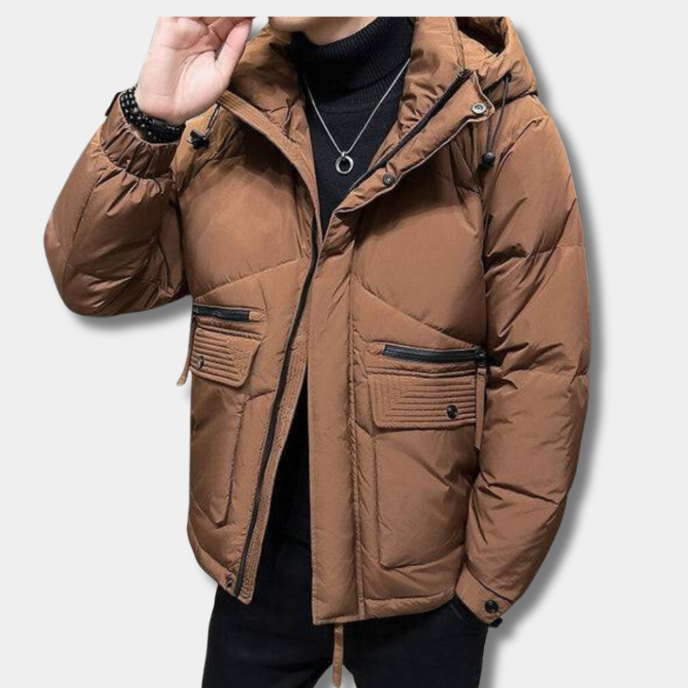 Modische Winterjacke mit Polsterung für Herren in Braun